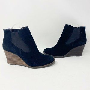LUCKY BRAND Womens Yamka Black Chelsea Boots Size 8.5 Wedge